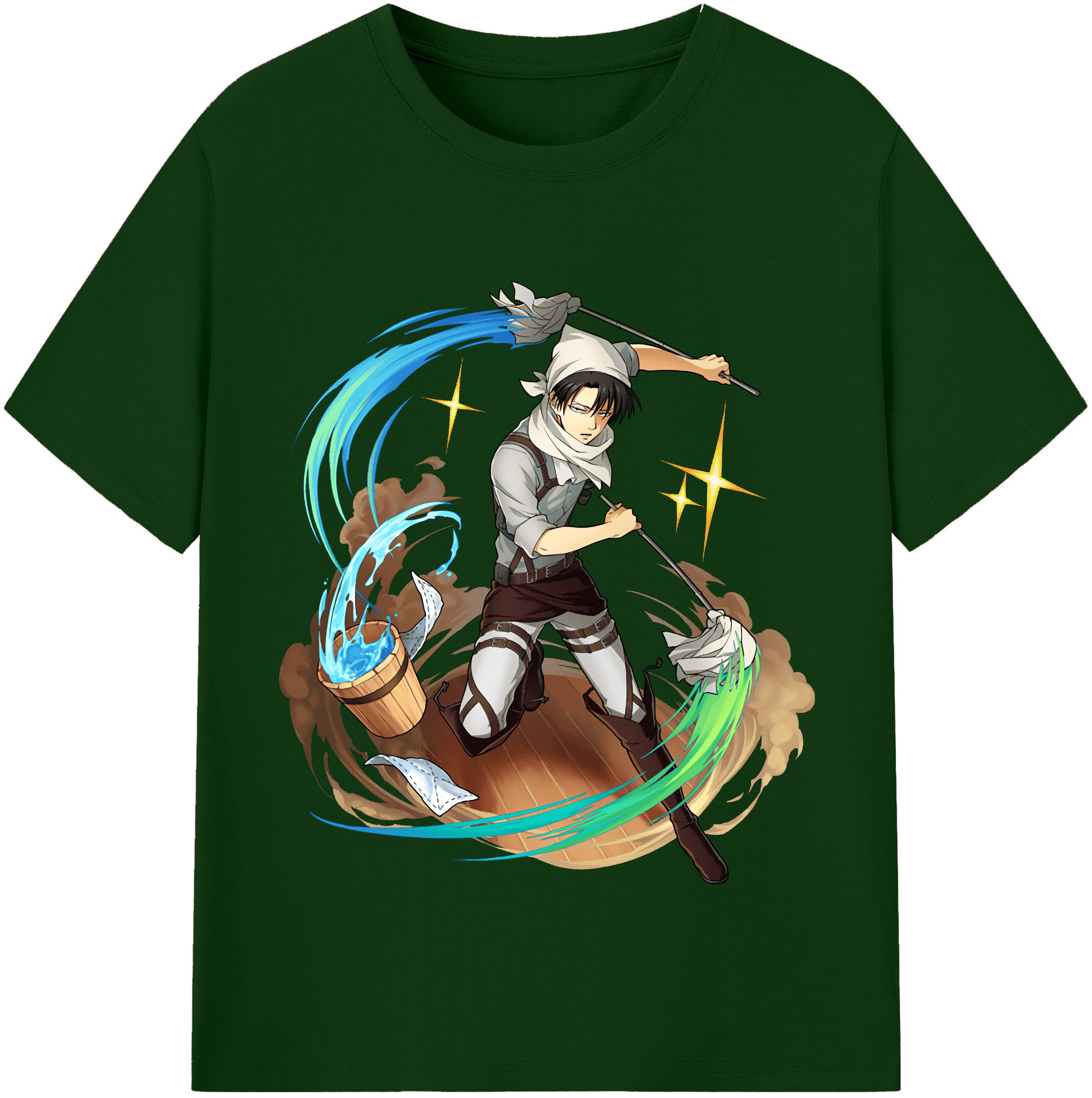 （画像用） 進撃の巨人 リヴァイ·アッカーマン Attack on Titan Levi Ackerman 綿100％半袖Tシャツ（フロントプリント）